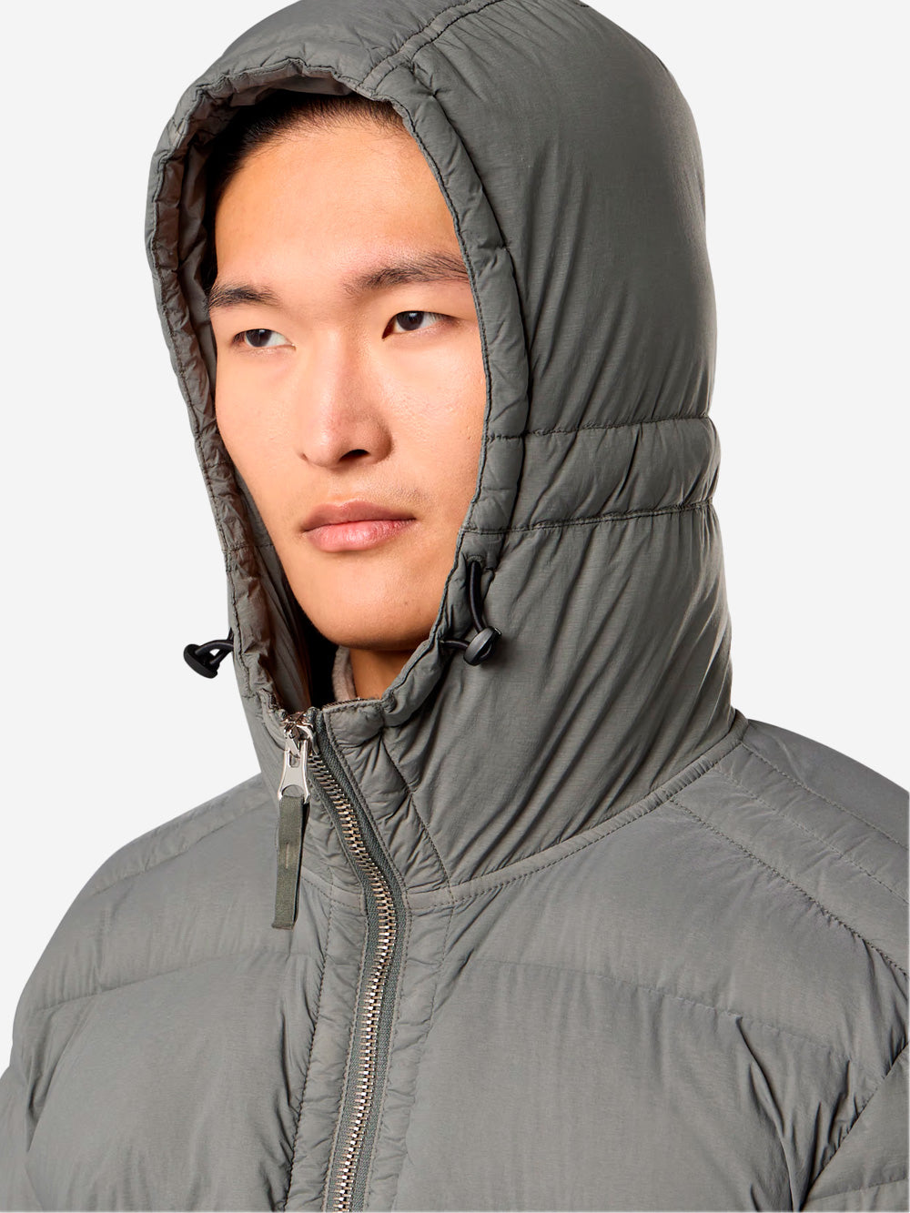 STONE ISLAND Piumino 'Tunnel' grigio senza cuciture con cappuccio e antigoccia Cemento Urbanstaroma