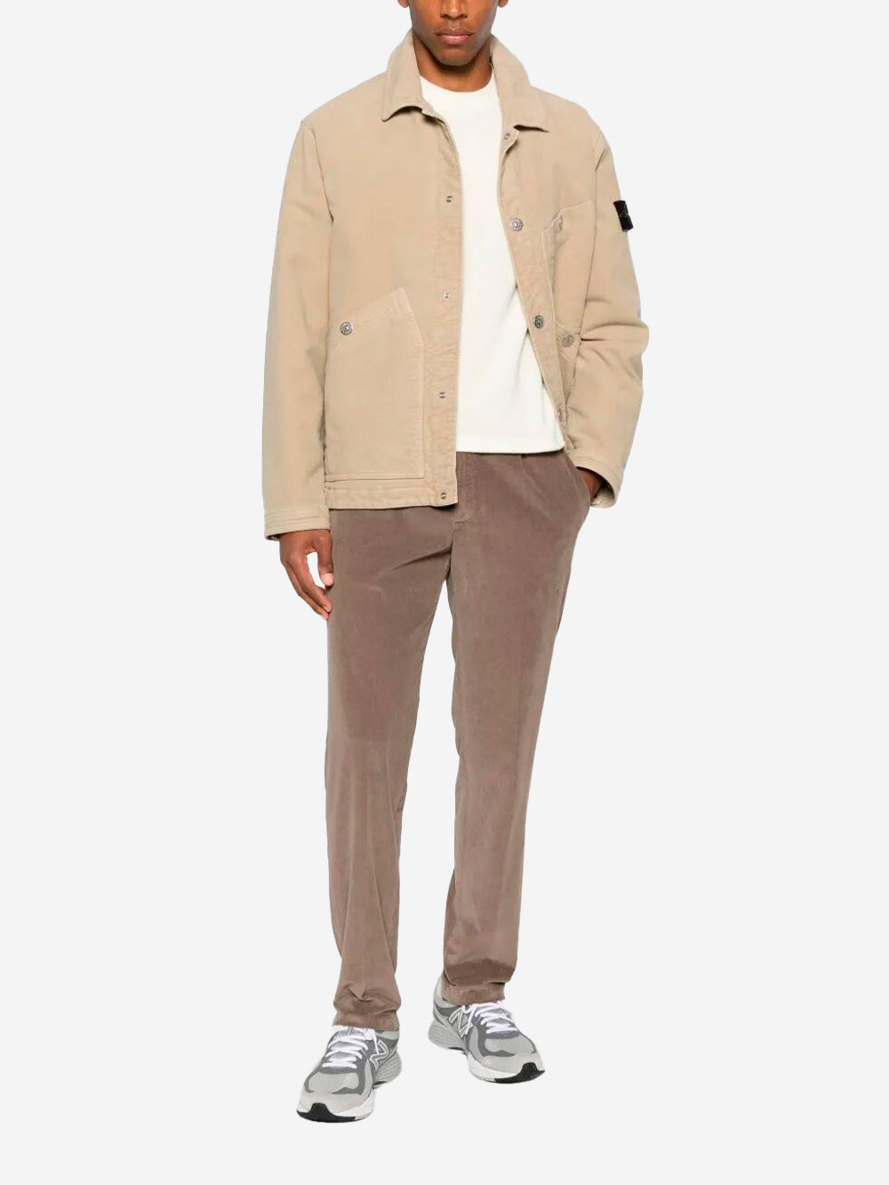 STONE ISLAND Coach jacket imbottita con antigoccia e tasche Beige Urbanstaroma