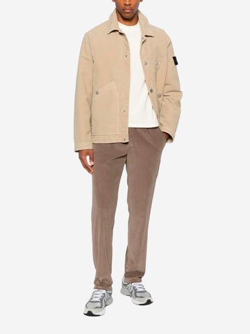 STONE ISLAND Coach jacket imbottita con antigoccia e tasche Beige