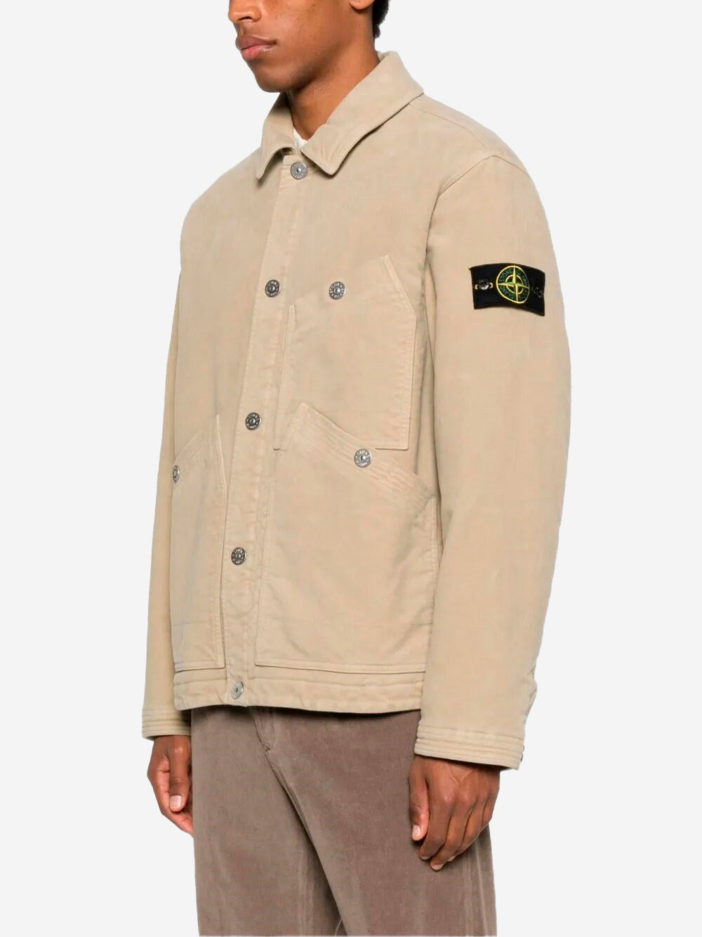 STONE ISLAND Coach jacket imbottita con antigoccia e tasche Beige Urbanstaroma