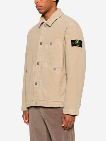 STONE ISLAND Coach jacket imbottita con antigoccia e tasche Beige