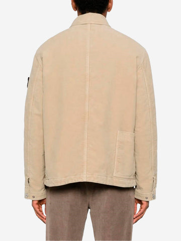 STONE ISLAND Coach jacket imbottita con antigoccia e tasche Beige