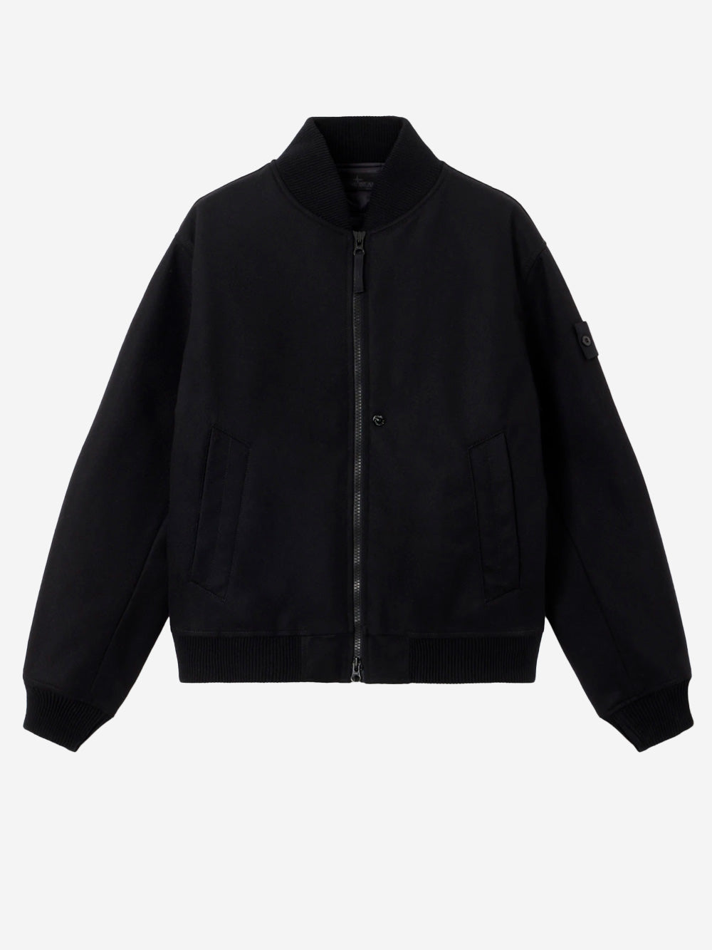 STONE ISLAND Bomber misto lana 'Ghost' con imbottitura PrimaLoft Nero Urbanstaroma