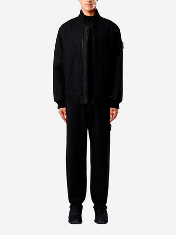 STONE ISLAND Bomber misto lana 'Ghost' con imbottitura PrimaLoft Nero