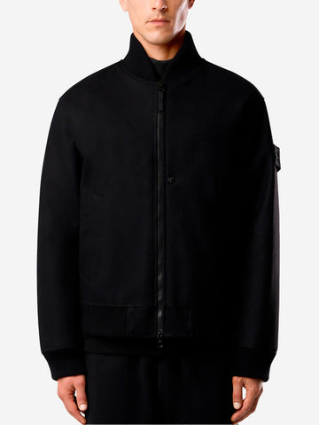 STONE ISLAND Bomber misto lana 'Ghost' con imbottitura PrimaLoft Nero