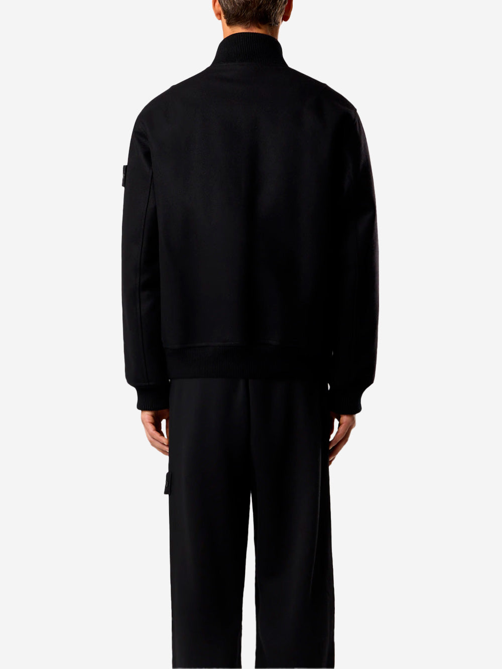 STONE ISLAND Bomber misto lana 'Ghost' con imbottitura PrimaLoft Nero Urbanstaroma