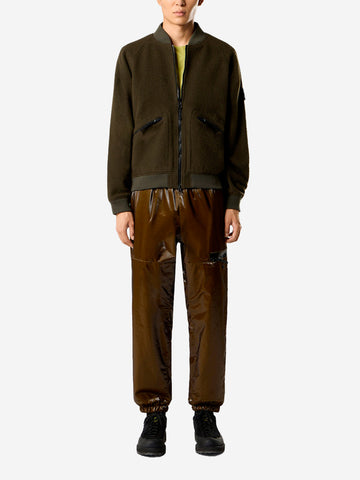 STONE ISLAND Bomber in misto lana con antigoccia Verde militare