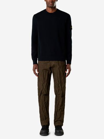 STONE ISLAND Maglione nero a punto rovescio con badge Nero