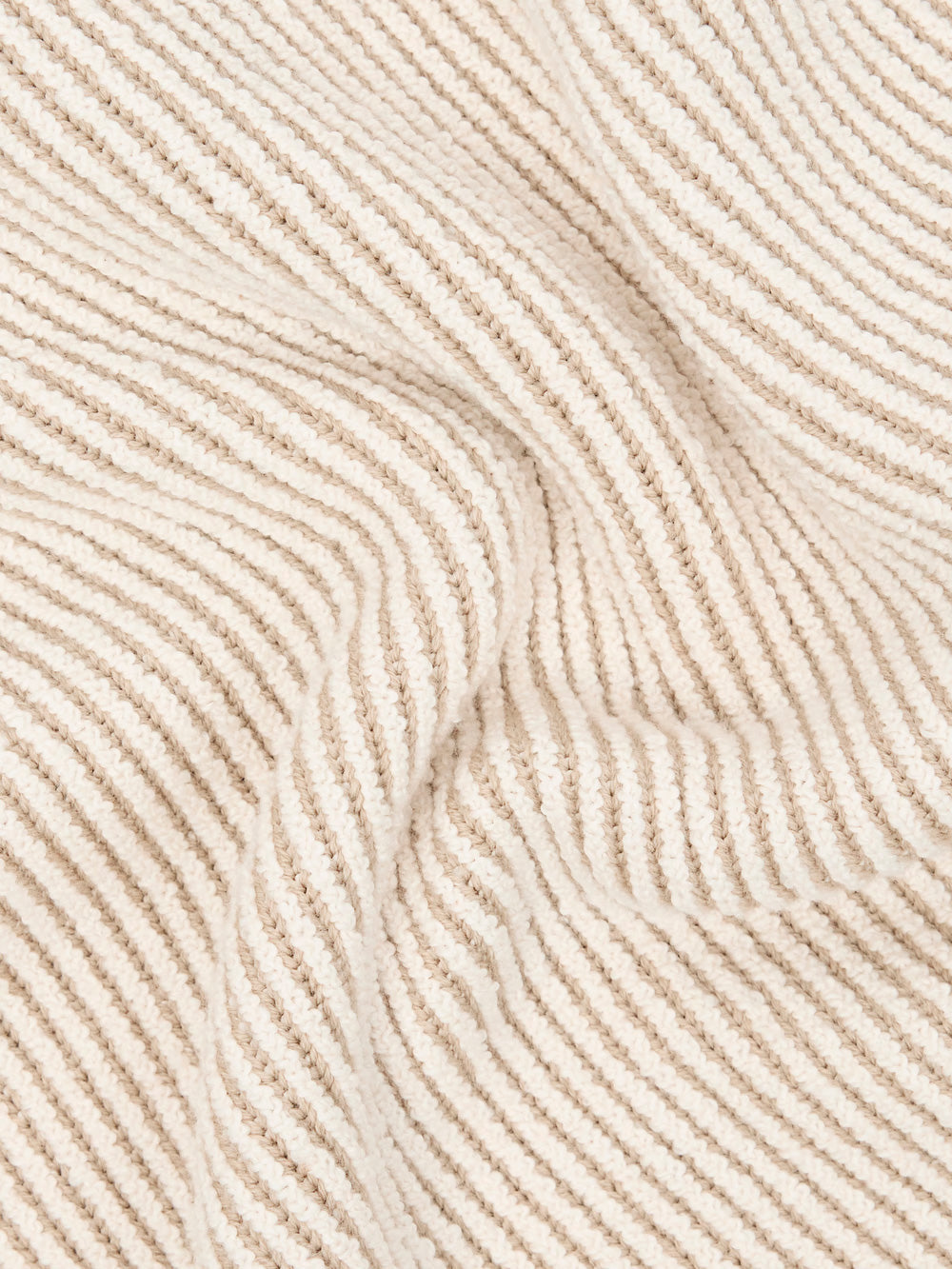 STONE ISLAND Ivory mock neck sweater with vanisé ribbing and