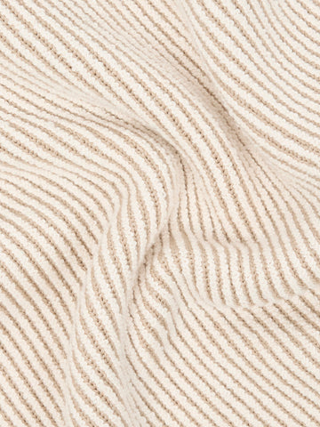 STONE ISLAND Maglione collo a lupetto avorio con costine vanisé e badge Panna