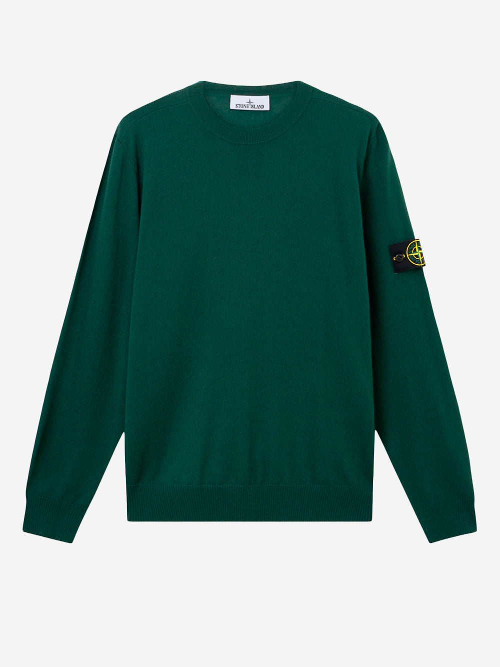 STONE ISLAND Maglione girocollo con impunture a rilievo Verde Urbanstaroma