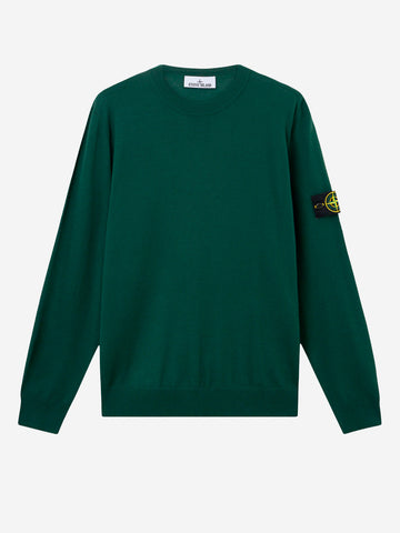 STONE ISLAND Maglione girocollo con impunture a rilievo Verde