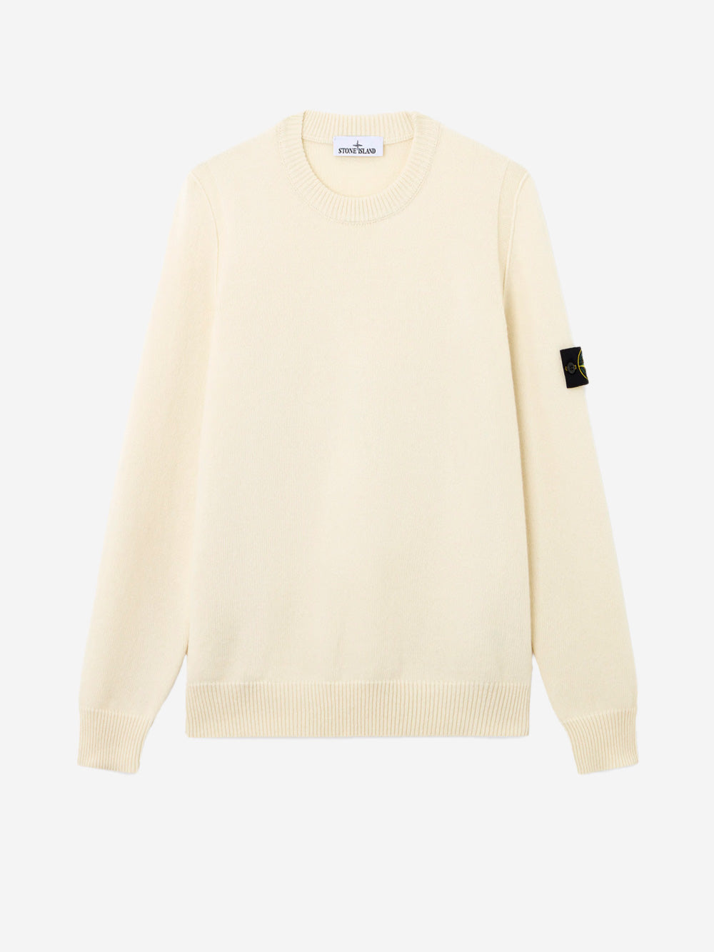 STONE ISLAND Maglione girocollo con dettagli a punto rovescio avorio Urbanstaroma