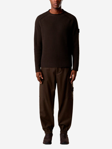 STONE ISLAND Maglione marrone in lana con collo a lupetto 'Ghost' Marrone scuro