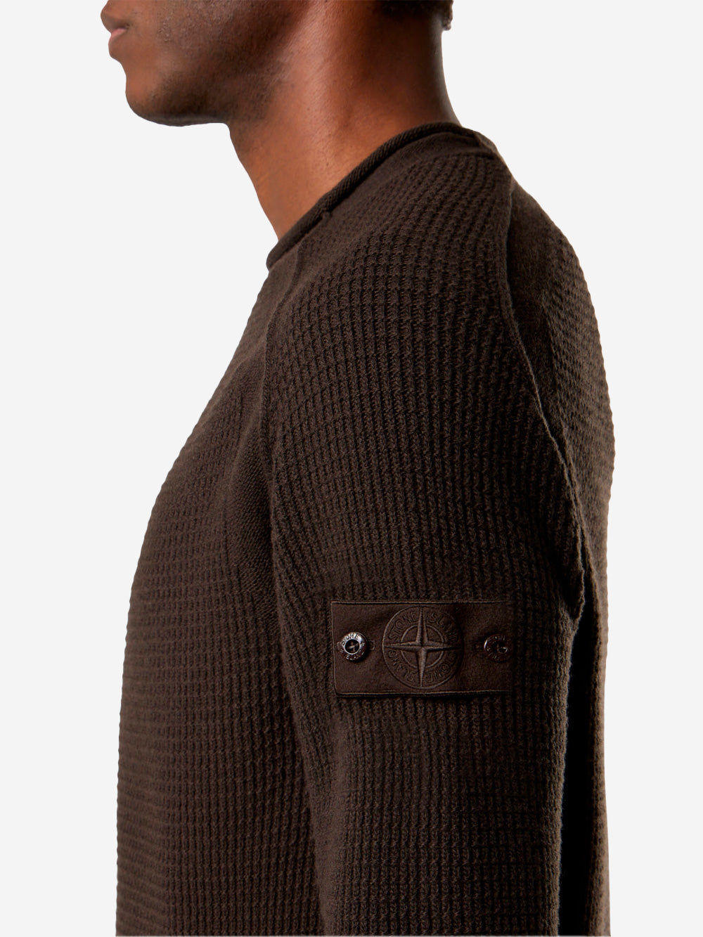 STONE ISLAND Maglione marrone in lana con collo a lupetto 'Ghost' Marrone scuro Urbanstaroma