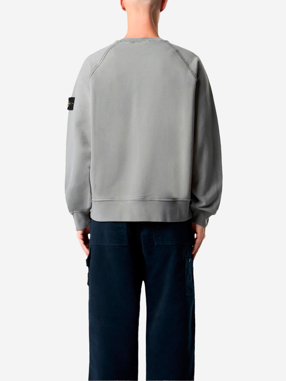 STONE ISLAND Felpa girocollo oversize grigia con maniche raglan Grigio Urbanstaroma