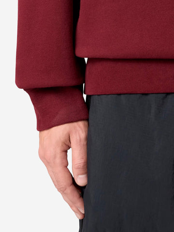 STONE ISLAND Felpa girocollo bordeaux a costine con badge Bordeaux