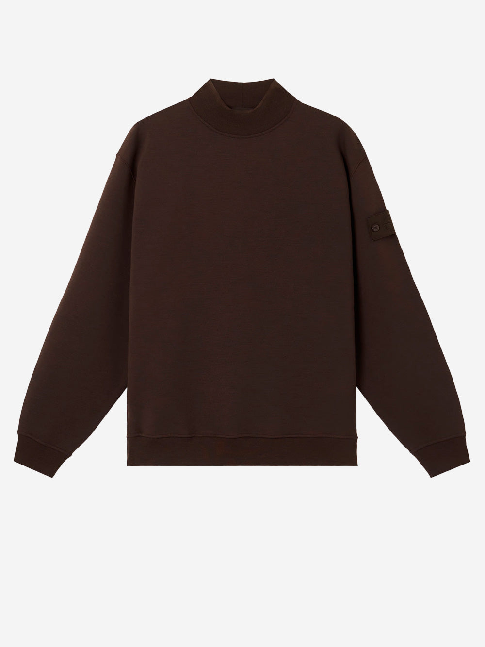 STONE ISLAND Felpa con collo a lupetto in lana e cotone marrone 'Ghost' Marrone scuro Urbanstaroma