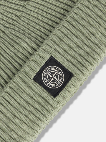 STONE ISLAND Beanie Full Rib salvia Verde