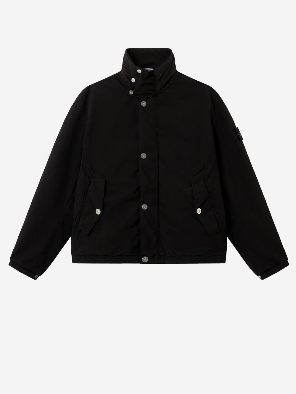 STONE ISLAND Coach jacket con antigoccia e tasche con automatici Nero Urbanstaroma