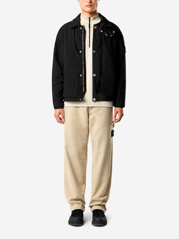 STONE ISLAND Coach jacket con antigoccia e tasche con automatici Nero