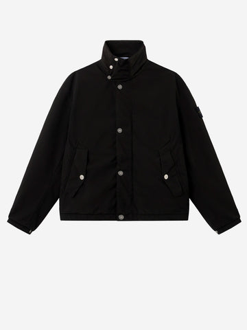STONE ISLAND Coach jacket con antigoccia e tasche con automatici Nero