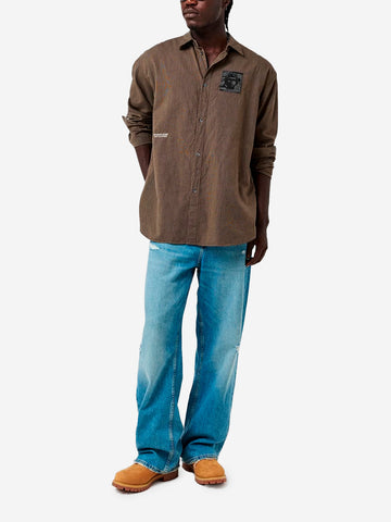 Camisa con parche y bordado 'We make noise'