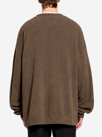 Extra groot fleece sweatshirt met structuur en geborduurde badges