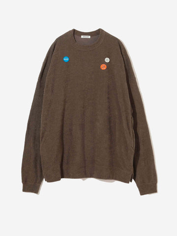 Extra groot fleece sweatshirt met structuur en geborduurde badges