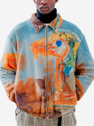 UNIFORM EXPERIMENT Blouson in pile dipinto 'Landscape' Asger Jorn Multicolor