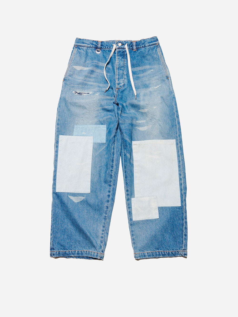 UNIFORM EXPERIMENT Jeans baggy con patchwork Blu Urbanstaroma
