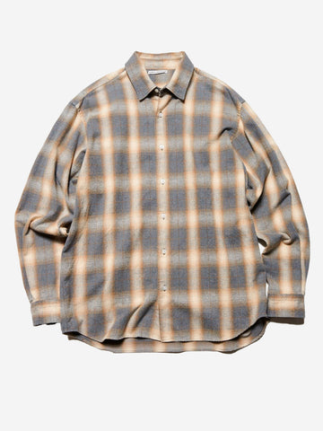 UNIFORM EXPERIMENT Camicia a quadri effetto faded Grigio chiaro