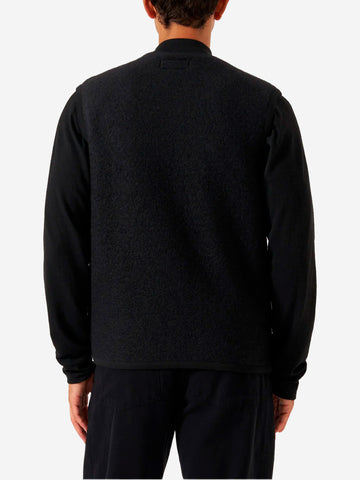 UNIVERSAL WORKS Gilet nero in fleece di lana con zip Nero