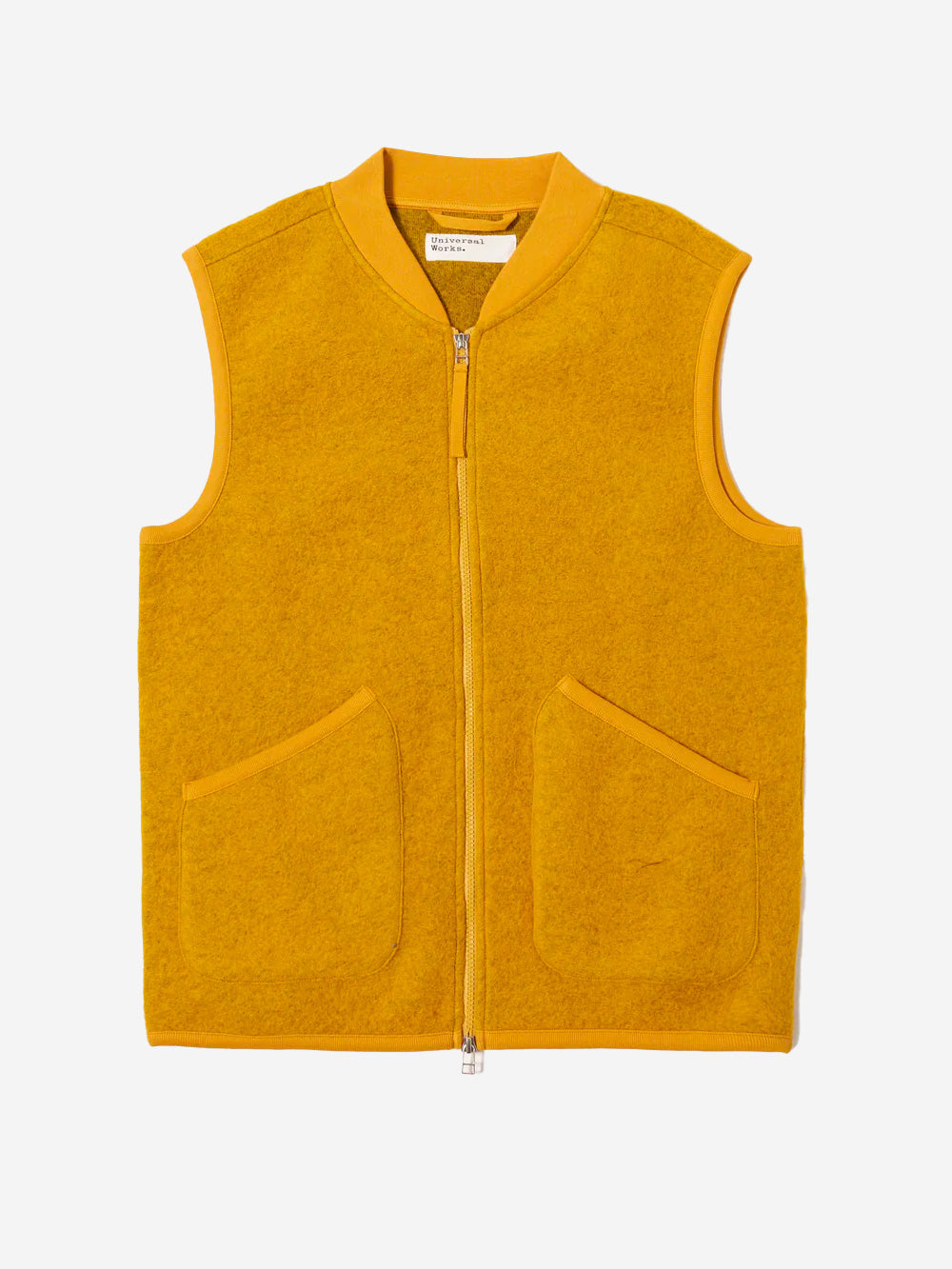 UNIVERSAL WORKS Gilet giallo in fleece di lana con zip Giallo Urbanstaroma