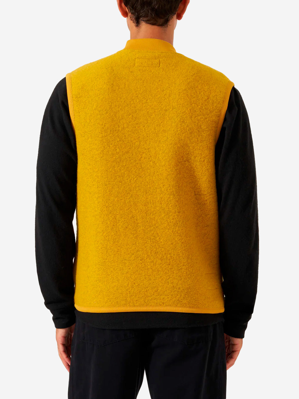 UNIVERSAL WORKS Gilet giallo in fleece di lana con zip Giallo Urbanstaroma