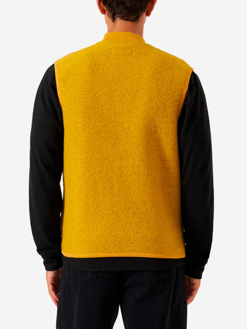 UNIVERSAL WORKS Gilet giallo in fleece di lana con zip Giallo