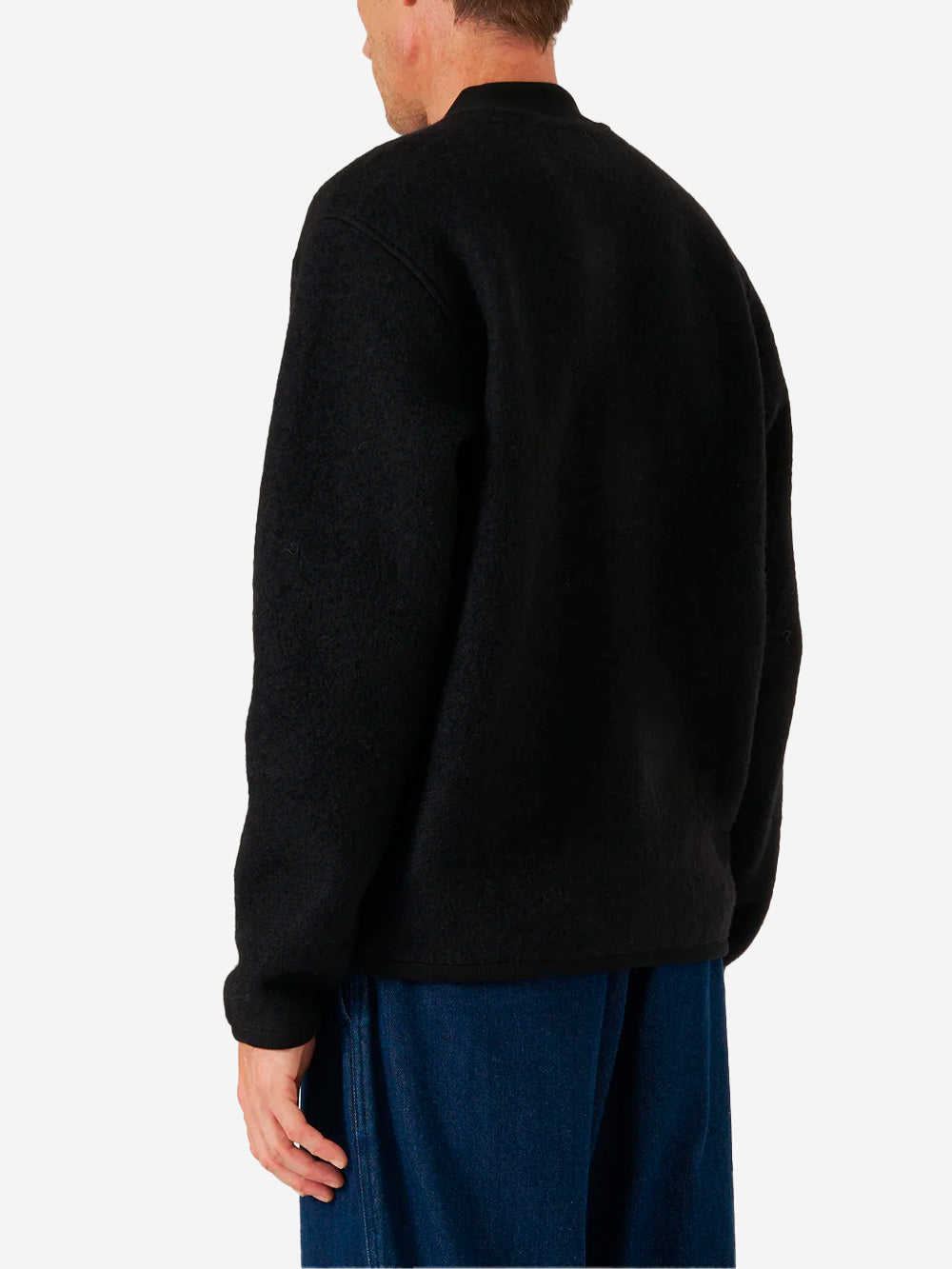 UNIVERSAL WORKS Bomber nero in lana con zip Nero Urbanstaroma