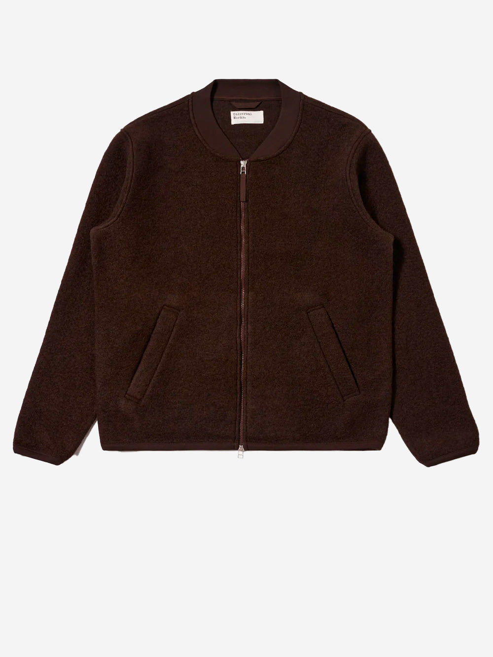 UNIVERSAL WORKS Bomber marrone in lana con zip Marrone Urbanstaroma