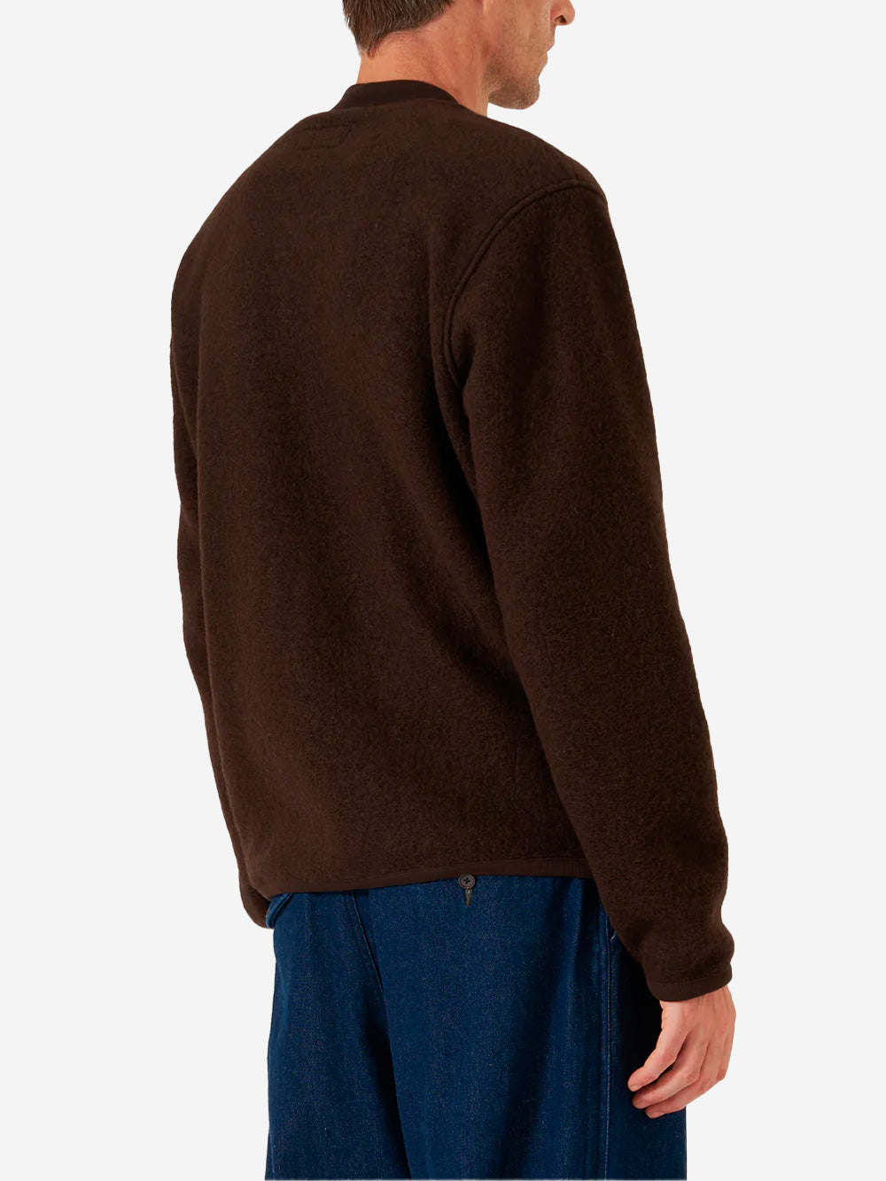 UNIVERSAL WORKS Bomber marrone in lana con zip Marrone Urbanstaroma