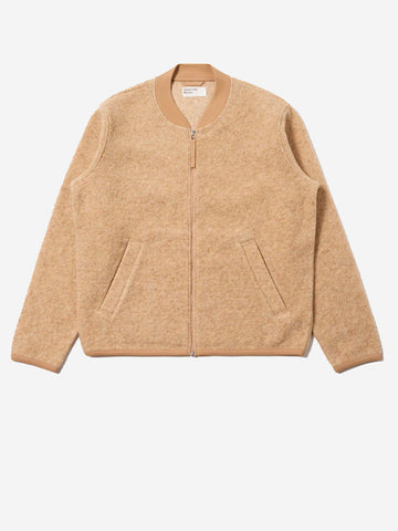 UNIVERSAL WORKS Bomber beige in lana con zip Beige