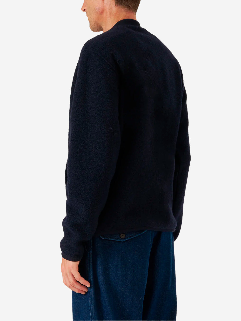 UNIVERSAL WORKS Bomber blu navy in lana con zip Blu scuro Urbanstaroma