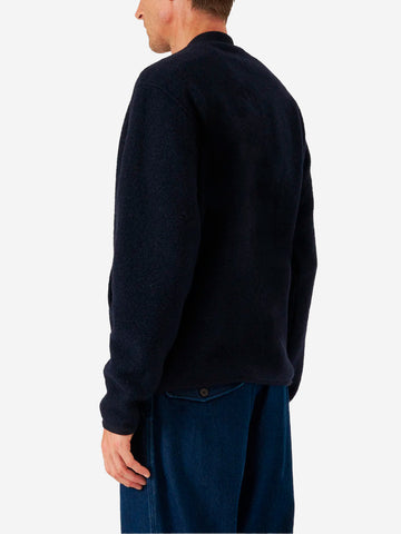 UNIVERSAL WORKS Bomber blu navy in lana con zip Blu scuro