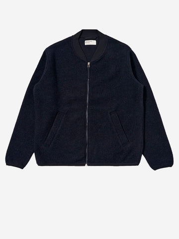 UNIVERSAL WORKS Bomber blu navy in lana con zip Blu scuro