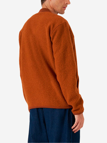 UNIVERSAL WORKS Bomber marrone ruggine in lana con zip Ruggine