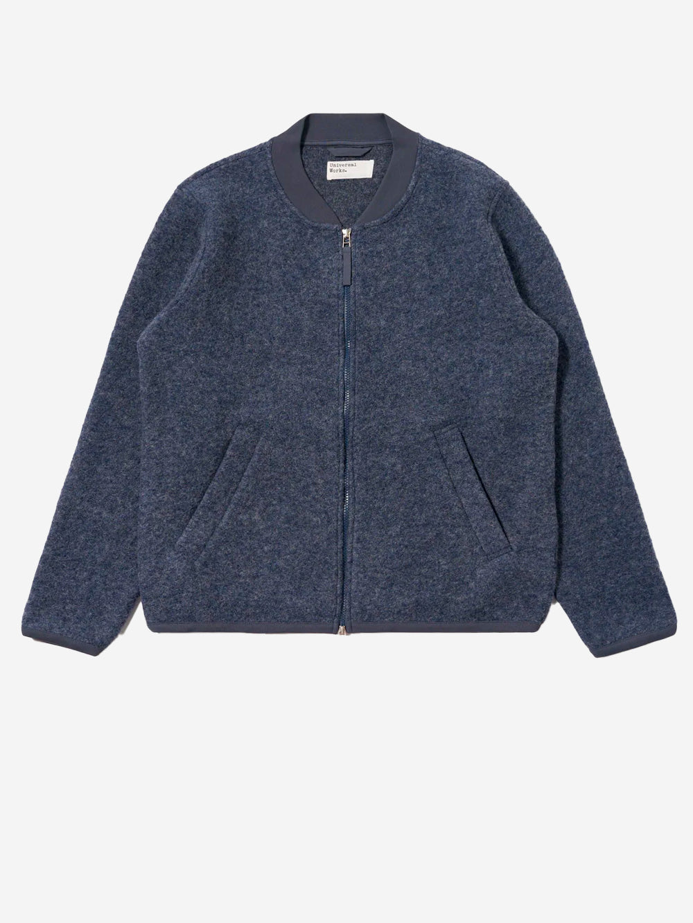 UNIVERSAL WORKS Bomber blu ardesia in lana con zip Blu Urbanstaroma