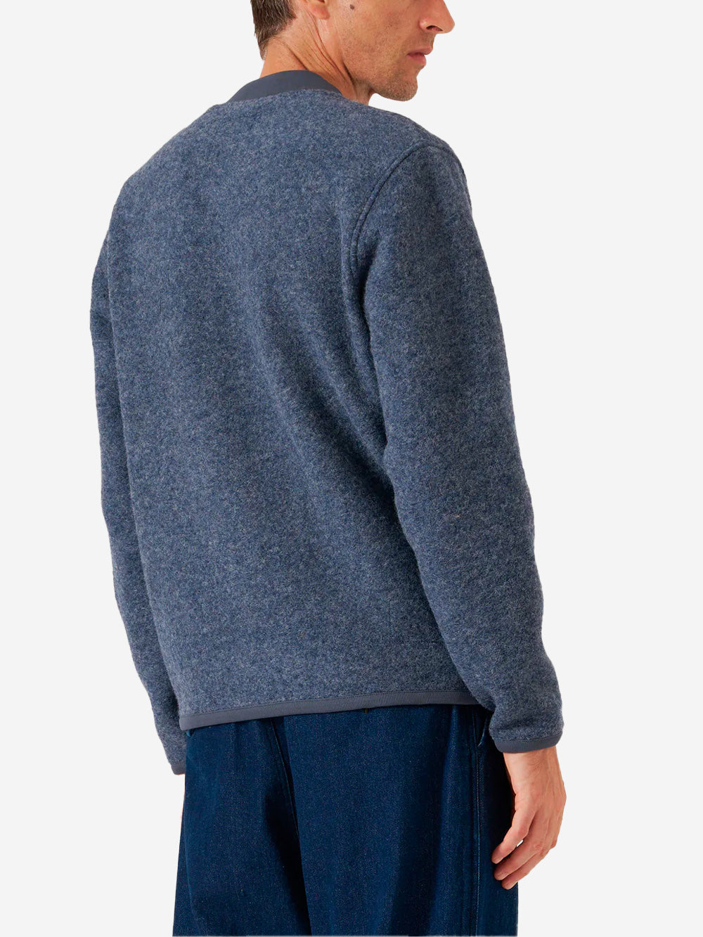 UNIVERSAL WORKS Bomber blu ardesia in lana con zip Blu Urbanstaroma