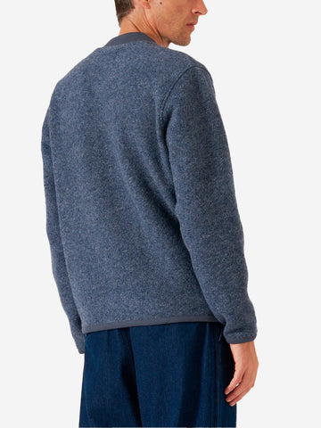 UNIVERSAL WORKS Bomber blu ardesia in lana con zip Blu