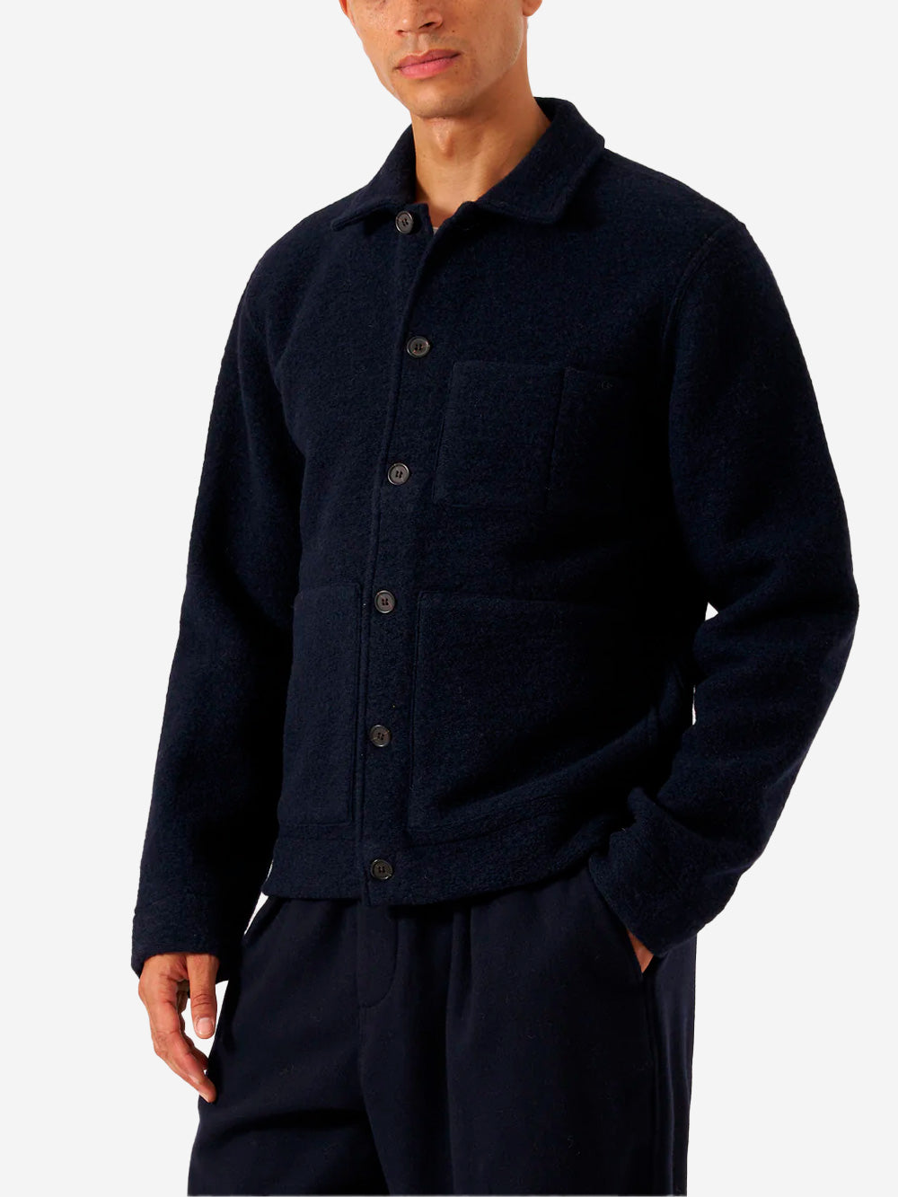 UNIVERSAL WORKS Giacca 'Uniform' blu navy in misto lana Blu scuro Urbanstaroma