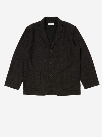 UNIVERSAL WORKS Giacca 3 Button in tweed black salt Nero
