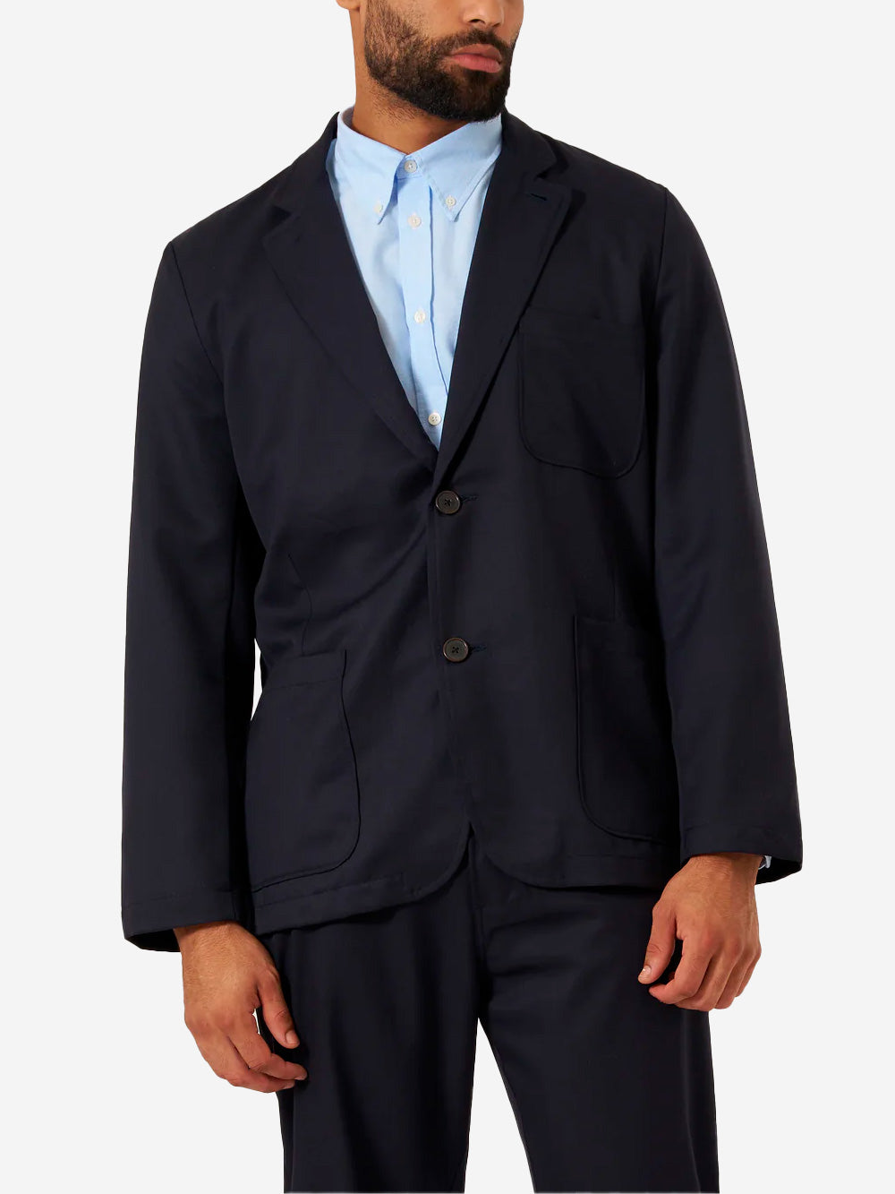 UNIVERSAL WORKS Giacca blu in misto lana a due bottoni Blu scuro Urbanstaroma